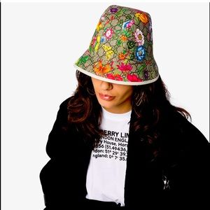 Gucci Multicoloured Flora Print Bucket Hat size M
